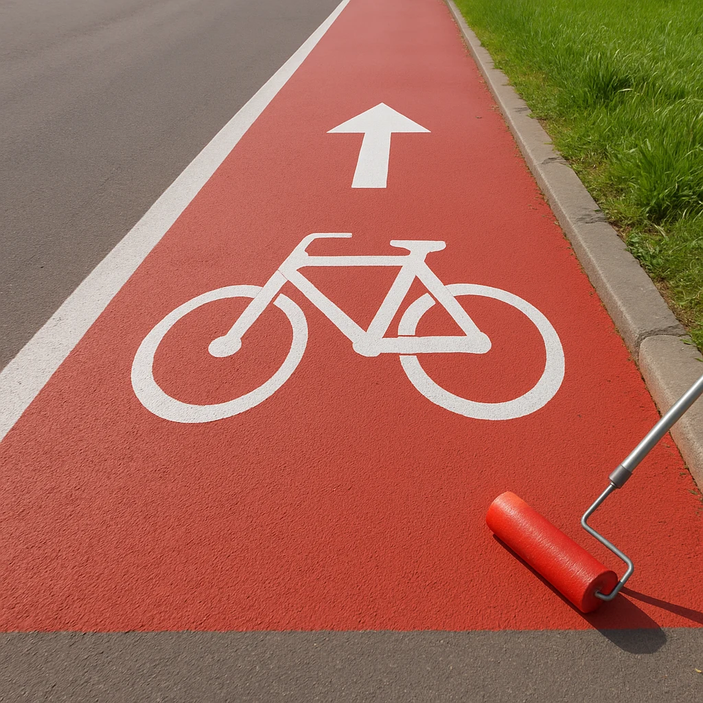 Bisiklet Yolu Boya Uygulaması