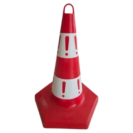 50 cm kırmızı plastik duba koni ünlem modelli