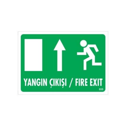 Yangın Çıkışı Uyarı Levhası Yukarı Ok