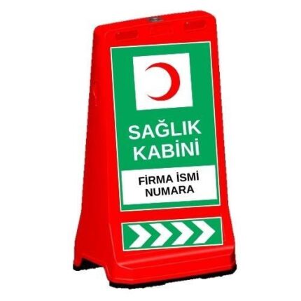 Kırmızı Sağlık Kabini Tabelası