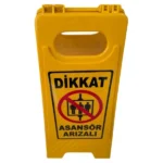 dikkat asansör arızalı uyarı levhası portatif katlanabilir