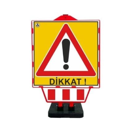 Dikkat Plastik Katlanır Uyarı Levhalı Bariyer