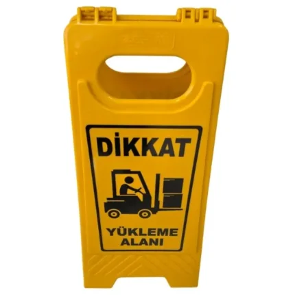 dikkat yükleme alanı uyarı levhası portatif katlanabilir