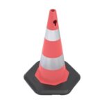 Ekonomik Ağırlıklı Trafik Konisi 70 cm Reflektifli Yol Dubası Plastik Duba