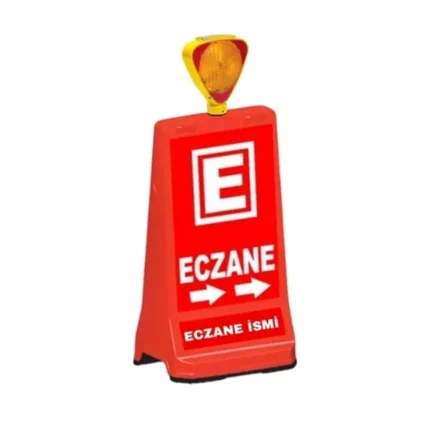 Flaşör Lambalı Eczane Tabelası Eczane Dubası Plastik Duba Tek Yön