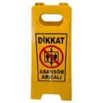 katlanabilir portatif uyarı levhası asansör arıza isg uyarısı