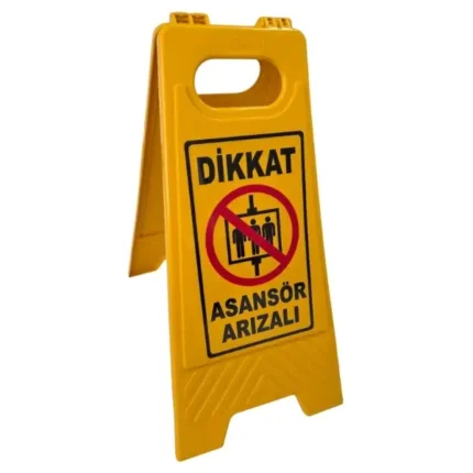 katlanır dikkat asansör arızalı uyarı levhası