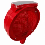 kırmızı yuvarlak yanıp sönen güneş enerjili lamba evelüx 11814 FL S