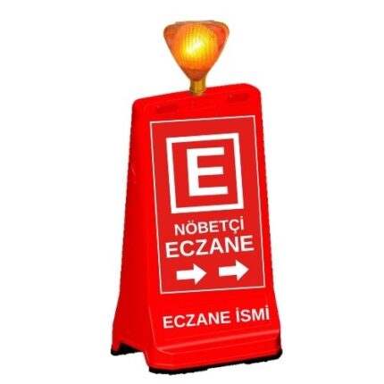 Flaşör Lambalı Eczane Tabelası Eczane Dubası Plastik Duba Çift Yön