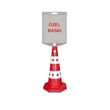 Özel Baskı Plastik Levhalı Ekonomik Reklam Konisi