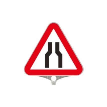 Sağdan ve Soldan Daralan Yol Levhası Üçgen Plastik Levha Plastik Uyarı Levhası