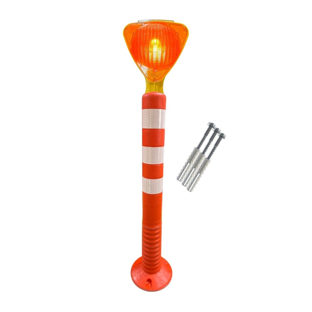 ucgen-sari-solar-flasorlu-75cm-delinator-seti Üçgen Sarı Solar Flaşörlü 75 cm Delinatör Seti