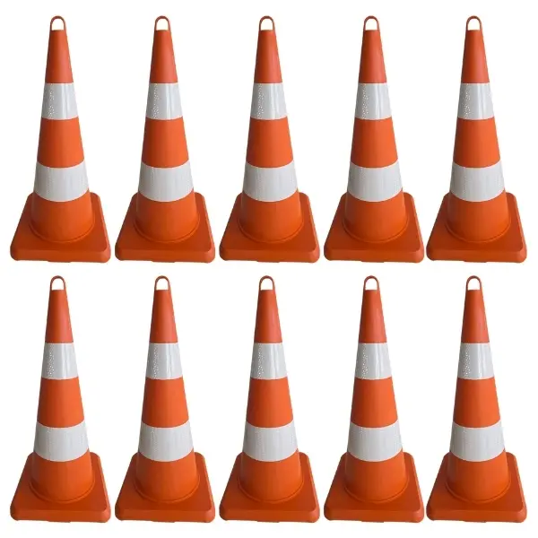 75 cm plastik turuncu trafik konisi dörtgen taban 10lu set 75 cm plastik turuncu trafik konisi dörtgen taban 10lu set