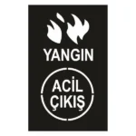 Acil Çıkış ve Yangın Figürlü Boyama Şablonu