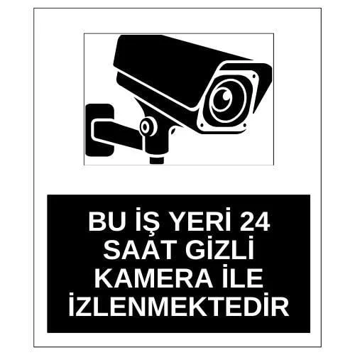 Bu İş Yeri 24 Saat Gizli Kamera İle İzlenmektedir Sticker Yapışkanlı Etiket blank
