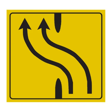 Çift Şeritli Yol Sola Şerit Aktarım Levhası Şerit Düzenleme Tabelası İşareti YB-7c