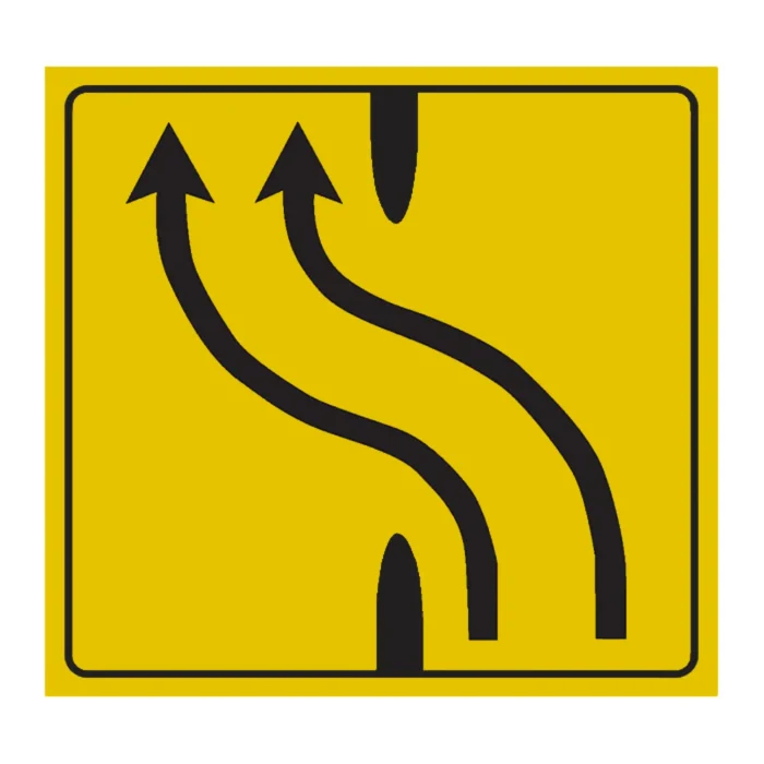 Çift Şeritli Yol Sola Şerit Aktarım Levhası Şerit Düzenleme Tabelası İşareti YB-7c