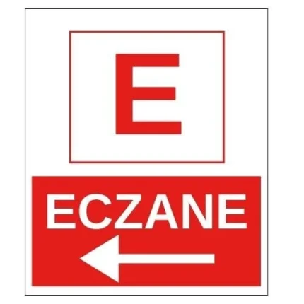 Eczane Sol Ok Sticker Yapışkanlı Etiket