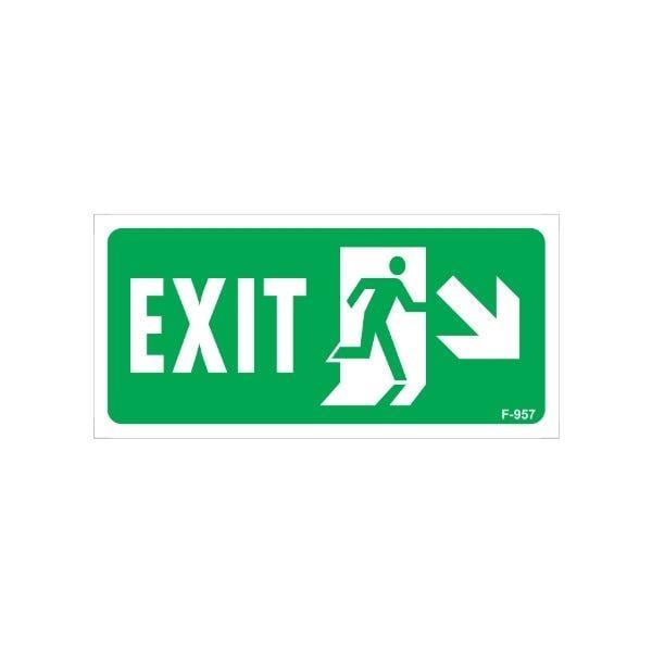Exit Sağ Aşağı Ok Uyarı Levhası Exit Sağ Aşağı Ok Uyarı Levhası