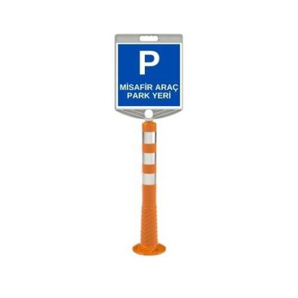 30x30 cm Plastik Misafir Araç Park Yeri Levhalı 75 cm Delinatör Seti