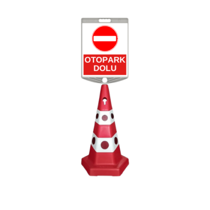 Otopark Dolu Levhalı Kedi Gözlü Reklam Konisi Ağırlıklı