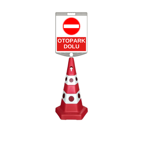 Otopark Dolu Levhalı Kedi Gözlü Reklam Konisi Ağırlıklı Otopark Dolu Levhalı Kedi Gözlü Reklam Konisi Ağırlıklı