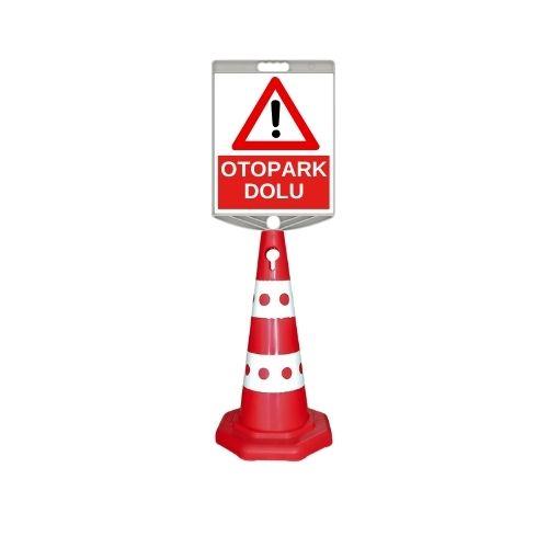Otopark Dolu Levhalı Benekli Reklam Konisi Otopark Dolu Levhalı Benekli Reklam Konisi