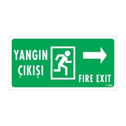 Yangın Çıkışı Sağ Uyarı Levhası
