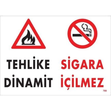 Tehlike Dinamit Sigara İçilmez Uyarı Levhası