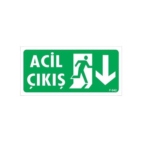 Acil Çıkış Uyarı Levhası Aşağı Ok Acil Çıkış Uyarı Levhası Aşağı Ok