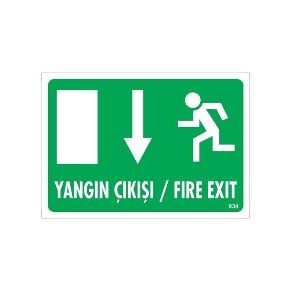 Yangın Çıkışı Uyarı Levhası Aşağı Ok Yangın Çıkışı Uyarı Levhası Aşağı Ok