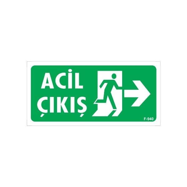 Acil Çıkış Uyarı Levhası Sağ Ok Acil Çıkış Uyarı Levhası Sağ Ok