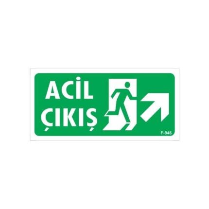 Acil Çıkış Uyarı Levhası Sağ Yukarı Ok