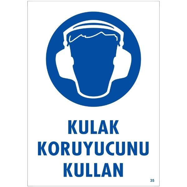 Kulak Koruyucu Kullan Uyarı Levhası Kulak Koruyucu Kullan Uyarı Levhası