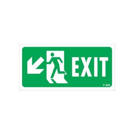 Exit Sol Aşağı Ok Uyarı Levhası