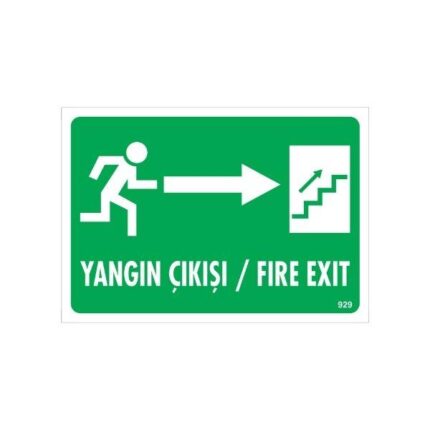 Yangın Çıkışı Sağ Ok Uyarı Levhası