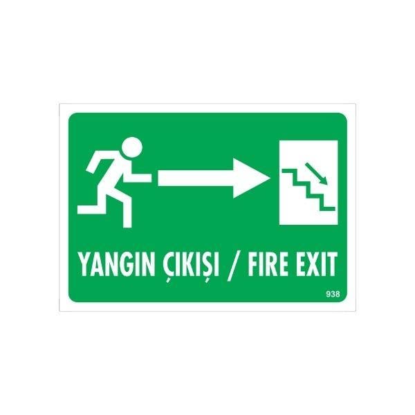 Yangın Çıkışı Uyarı Levhası Sağ Ok Yangın Çıkışı Uyarı Levhası Sağ Ok