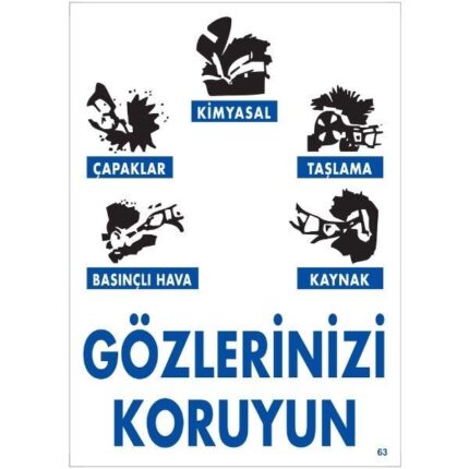 Gözlerinizi Koruyun Uyarı Levhası