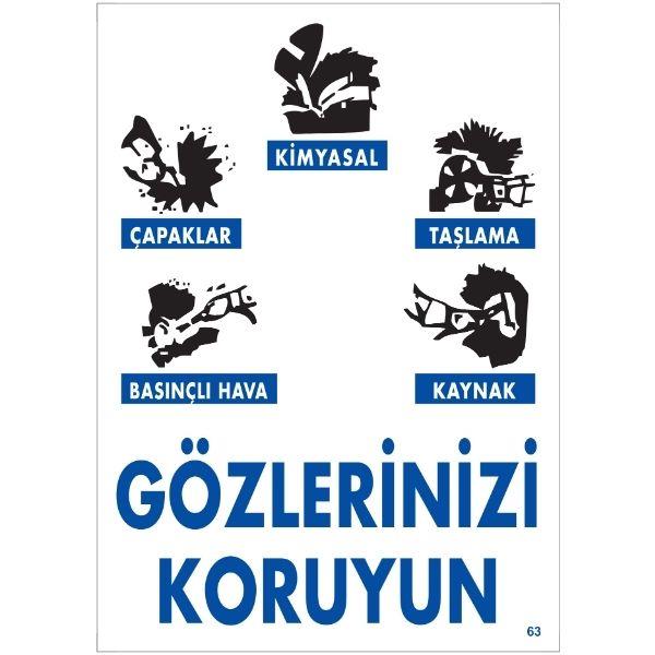 Gözlerinizi Koruyun Uyarı Levhası Gözlerinizi Koruyun Uyarı Levhası