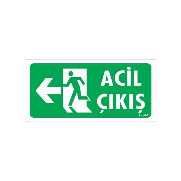 Acil Çıkış Uyarı Levhası Sol Ok Acil Çıkış Uyarı Levhası Sol Ok