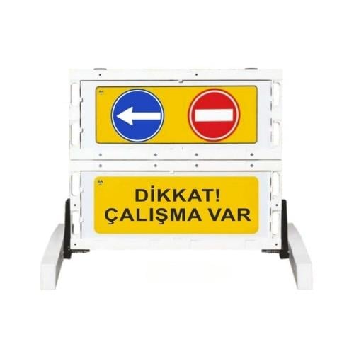 Dikkat Çalışma Var Katlanır Uyarı Levhalı Bariyer Dikkat Çalışma Var Katlanır Uyarı Levhalı Bariyer