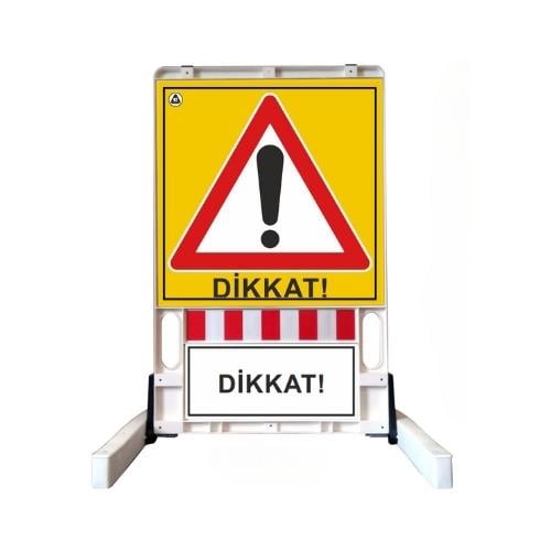 Dikkat Katlanır Uyarı Levhalı Bariyer Dikkat Katlanır Uyarı Levhalı Bariyer