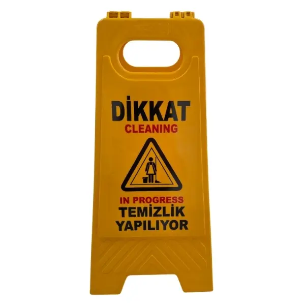 dikkat temizlik yapılıyor uyarı levhası sarı portatif katlanır dikkat temizlik yapılıyor uyarı levhası sarı portatif katlanır