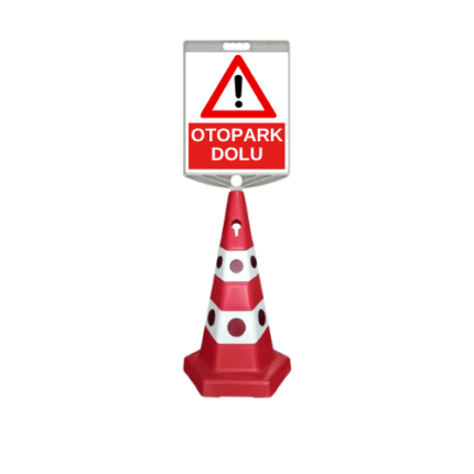 Otopark Dolu Levhalı Kedi Gözlü Reklam Konisi Ağırlıklı