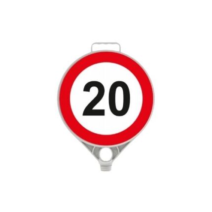 Hız Sınırı Levhası 20 km Azami Hız Sınırı Levha Yuvarlak Plastik Uyarı Levhası