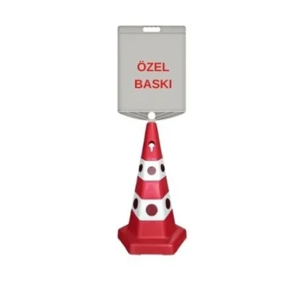 Özel Baskı Plastik Levhalı Kedi Gözlü Reklam Konisi
