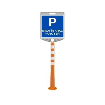30x30 cm Plastik Misafir Araç Park Yeri Levhalı 100 cm Delinatör Seti
