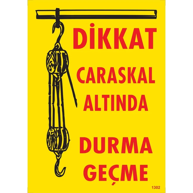 Dikkat Caraskal Altında Durma Geçme Uyarı Levhası Dikkat Caraskal Altında Durma Geçme Uyarı Levhası