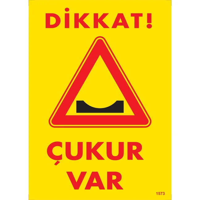 Dikkat Çukur Var Uyarı Levhası blank