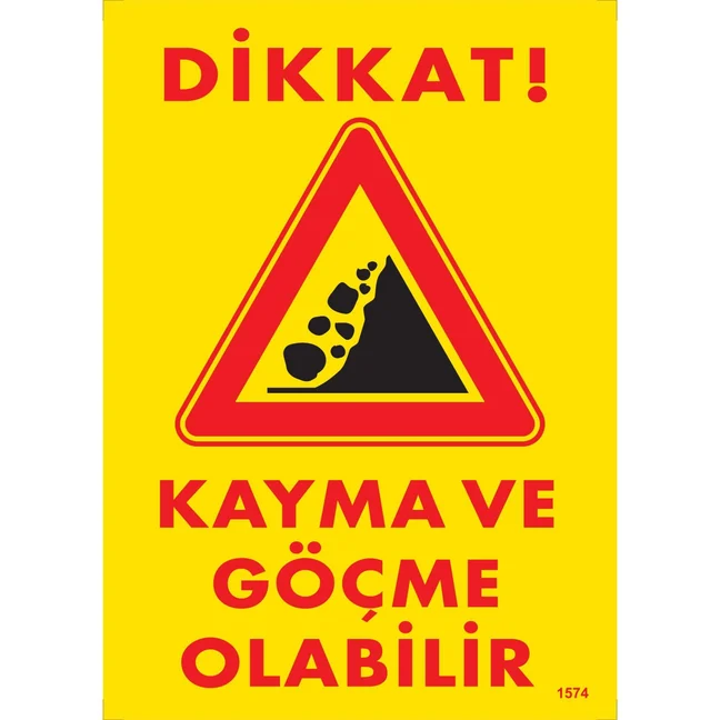 Dikkat Kayma ve Göçme Olabilir Uyarı Levhası blank